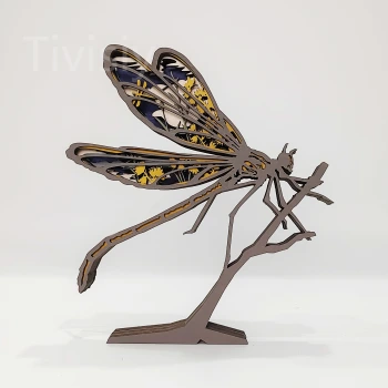 Dragonfly Wooden Night Light, Decor for Housewarming, Memorial Gift for Women, Kid Gift